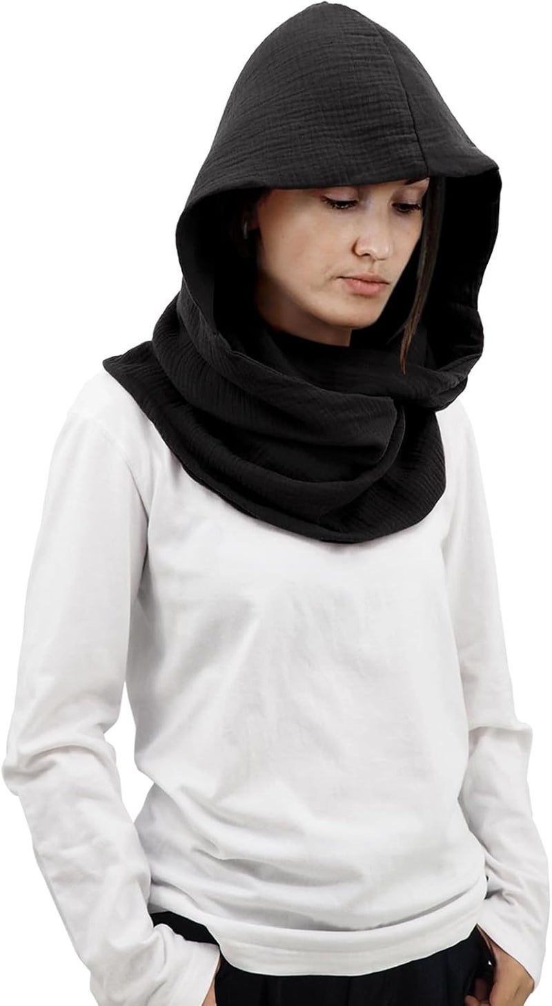 CosInStyle Women Men Fashion Pullover Scarf Hooded Scarf | Multifunctional Medieval Linen Cotton Cowl Hood Vintage Goth Cape Costume - Image 1